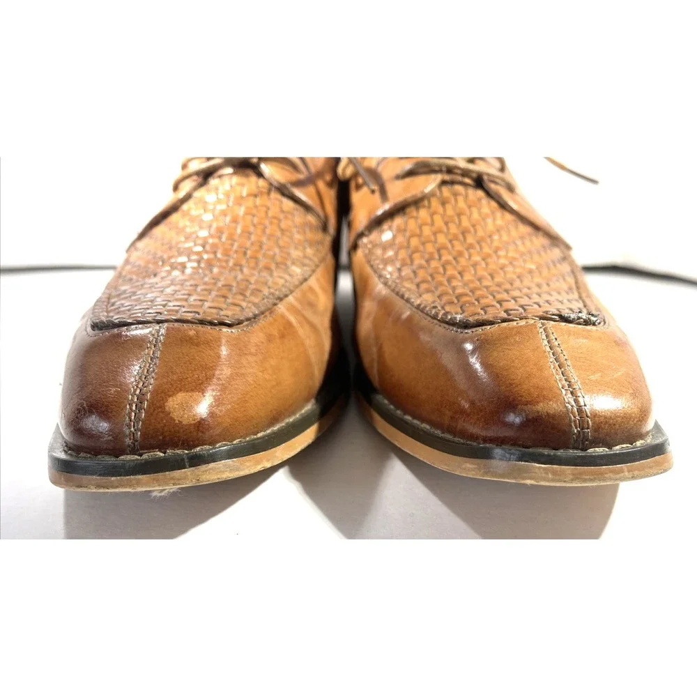 Stacy Adams Winthrop Moc-Toe Oxford Brown Leather Dress Shoes Men's 11 Lace-Up‎